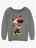 Disney Minnie Mouse Polka Dot Minnie Girls Slouchy Sweatshirt, GRAY HTR, hi-res
