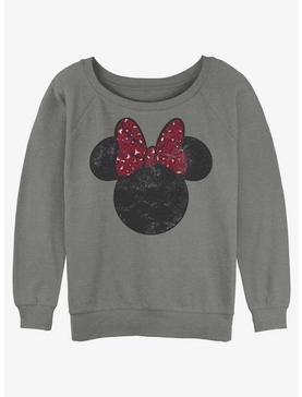 Disney Minnie Mouse Red Leopard Bow Girls Slouchy Sweatshirt, , hi-res