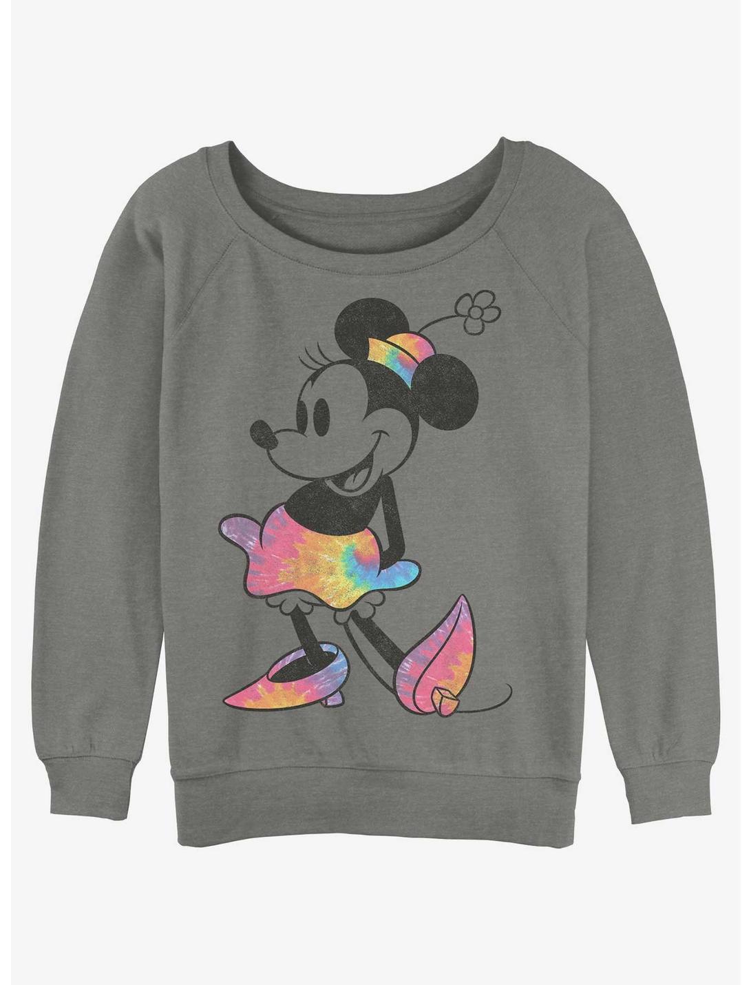 Disney Minnie Mouse Tie Dye Minnie Girls Slouchy Sweatshirt, GRAY HTR, hi-res