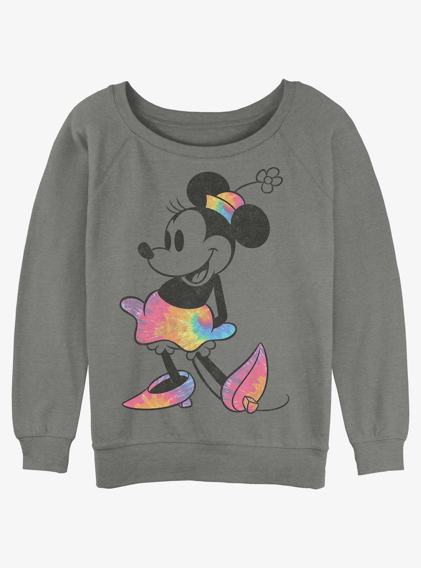 Disney Minnie Mouse Tie Dye Minnie Girls Slouchy Sweatshirt, GRAY HTR, hi-res