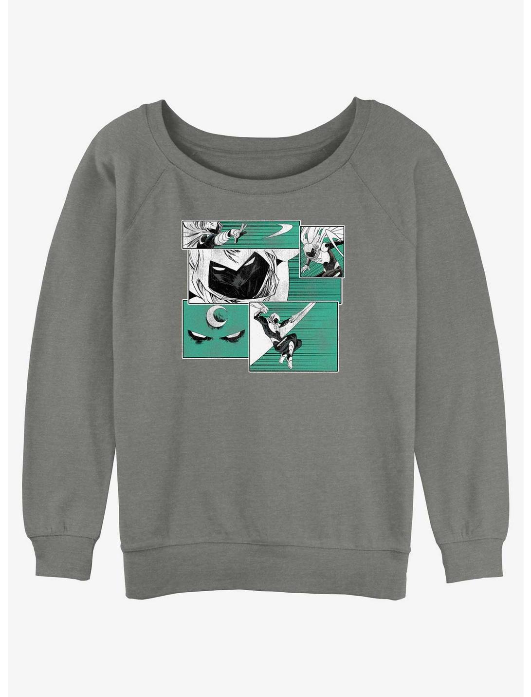 Marvel Moon Knight Action Sequence Girls Slouchy Sweatshirt, GRAY HTR, hi-res