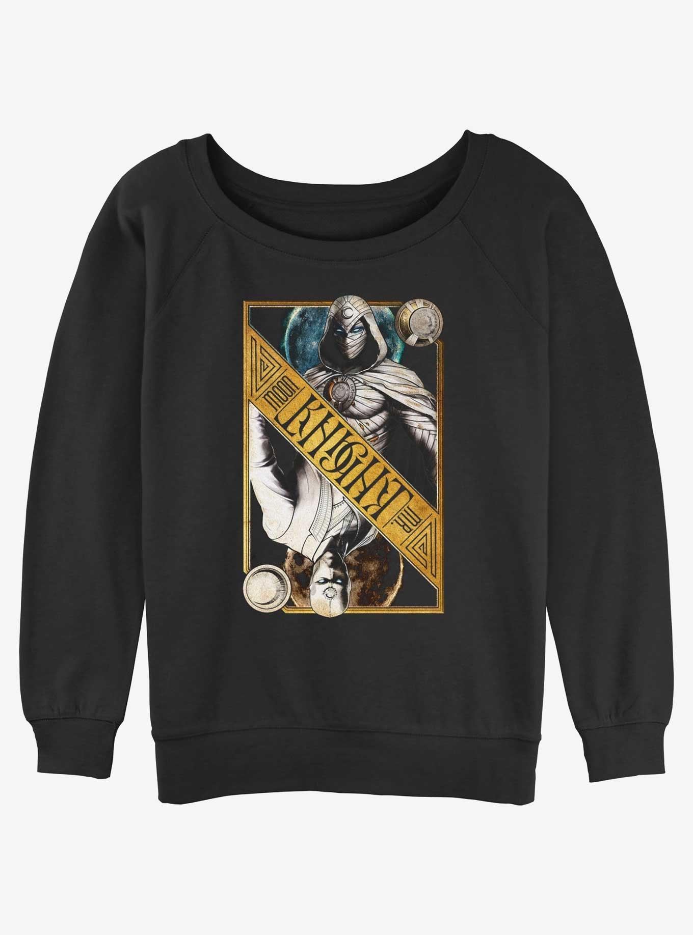 Marvel Moon Knight Dual Card Girls Slouchy Sweatshirt, BLACK, hi-res