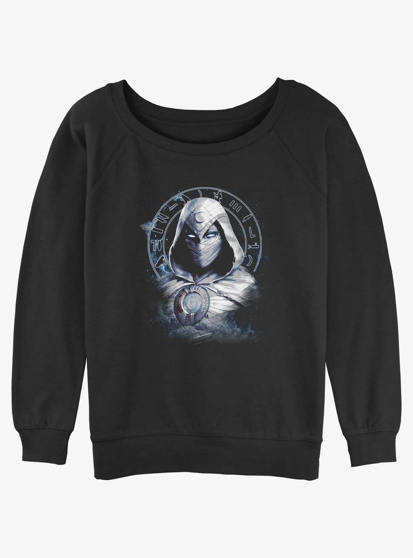 Marvel Moon Knight Galaxy Portrait Girls Slouchy Sweatshirt, BLACK, hi-res
