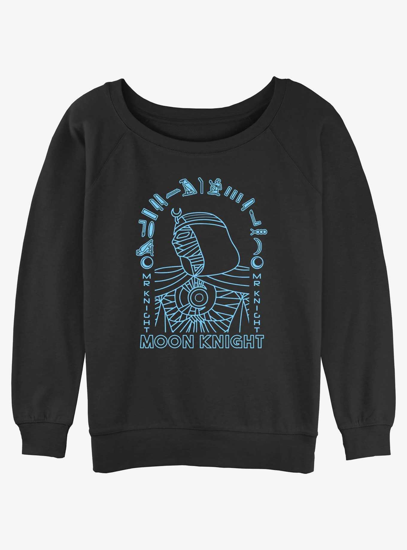 Marvel Moon Knight Hieroglyphic Portrait Girls Slouchy Sweatshirt, , hi-res