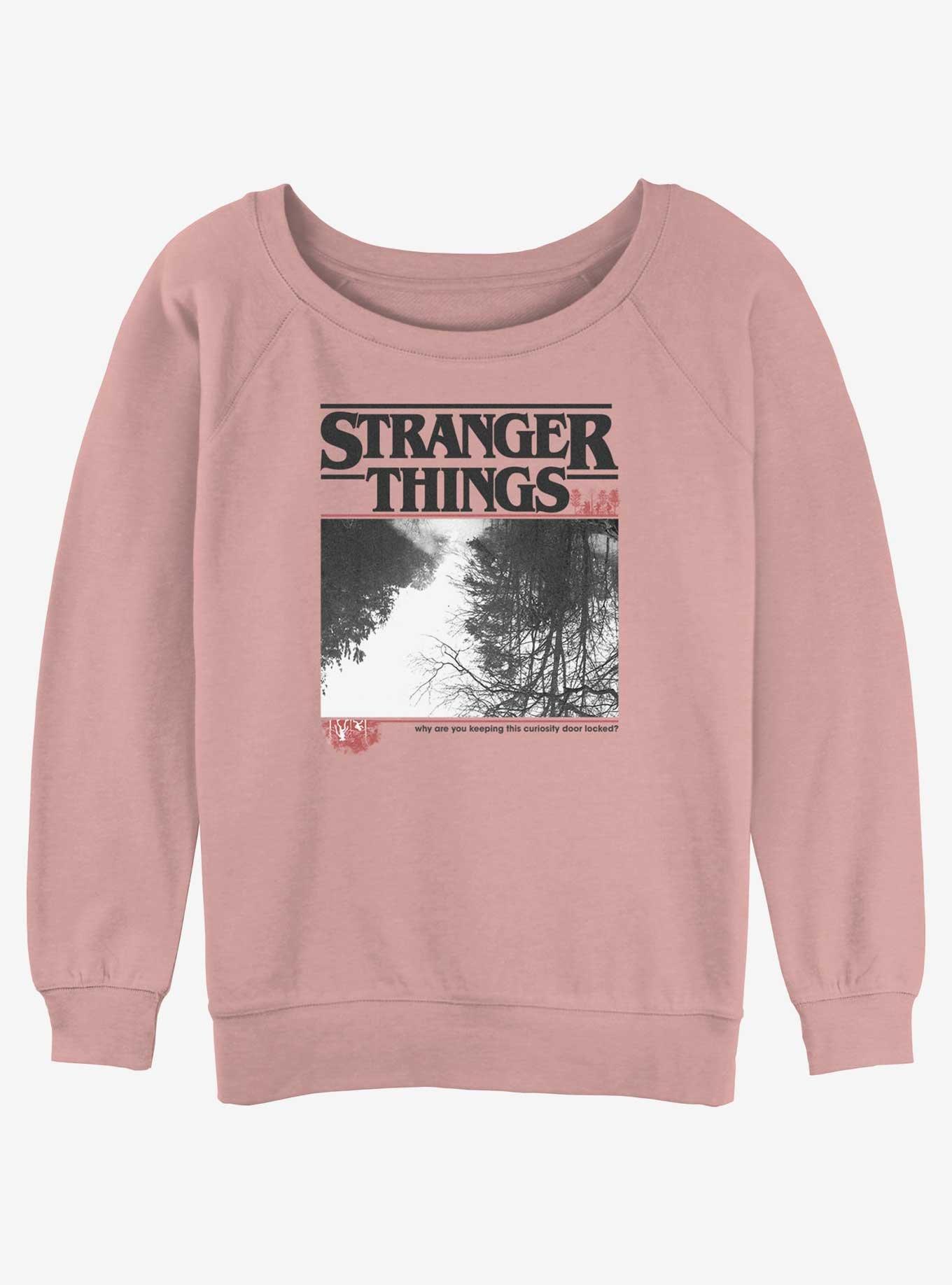 Stranger Things Upside Down Photo Girls Slouchy Sweatshirt PINK Hot Topic