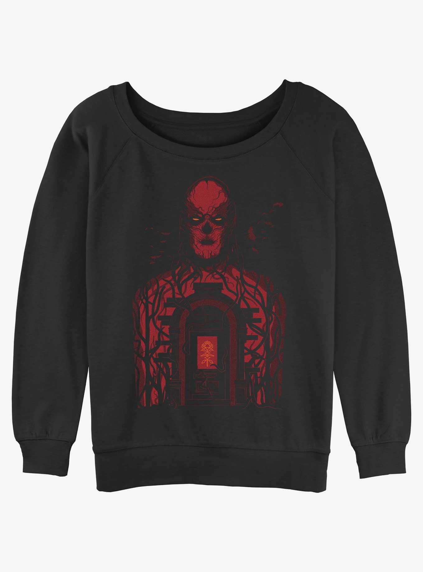 Stranger Things Vecna Door Girls Slouchy Sweatshirt, BLACK, hi-res