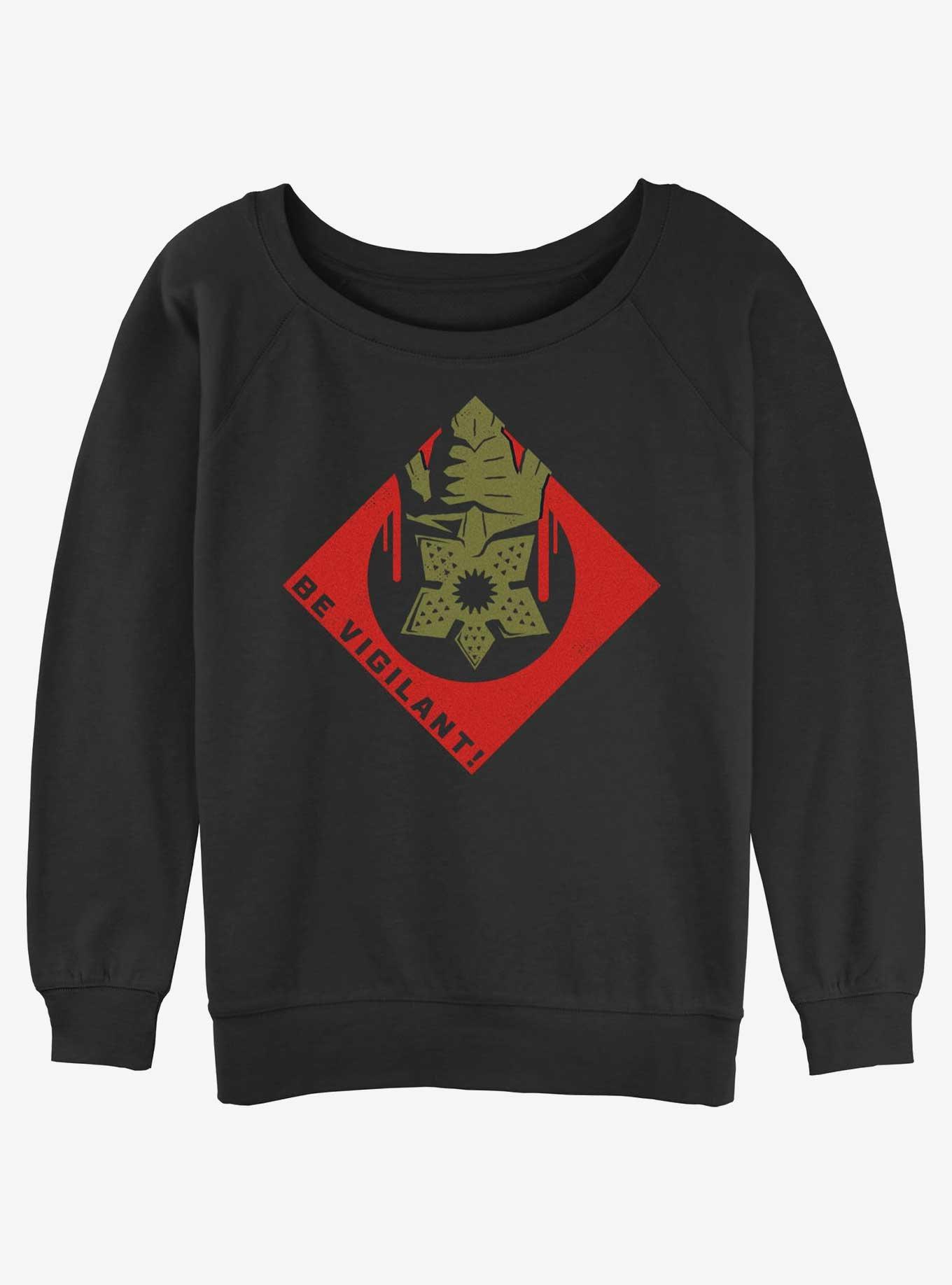 Stranger Things Vigilant Badge Girls Slouchy Sweatshirt, , hi-res