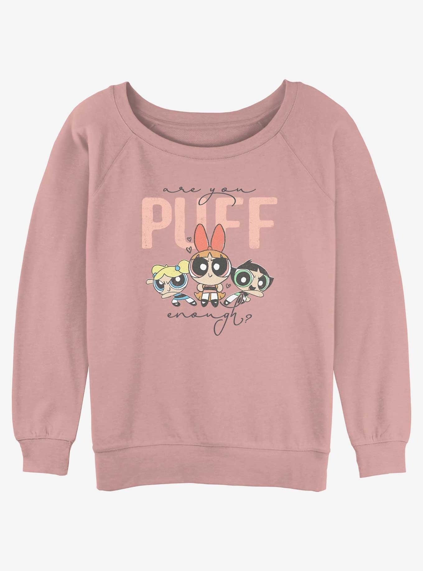 Cartoon Network The Powerpuff Girls Are You Puff Enough Girls Slouchy Sweatshirt, DESERTPNK, hi-res