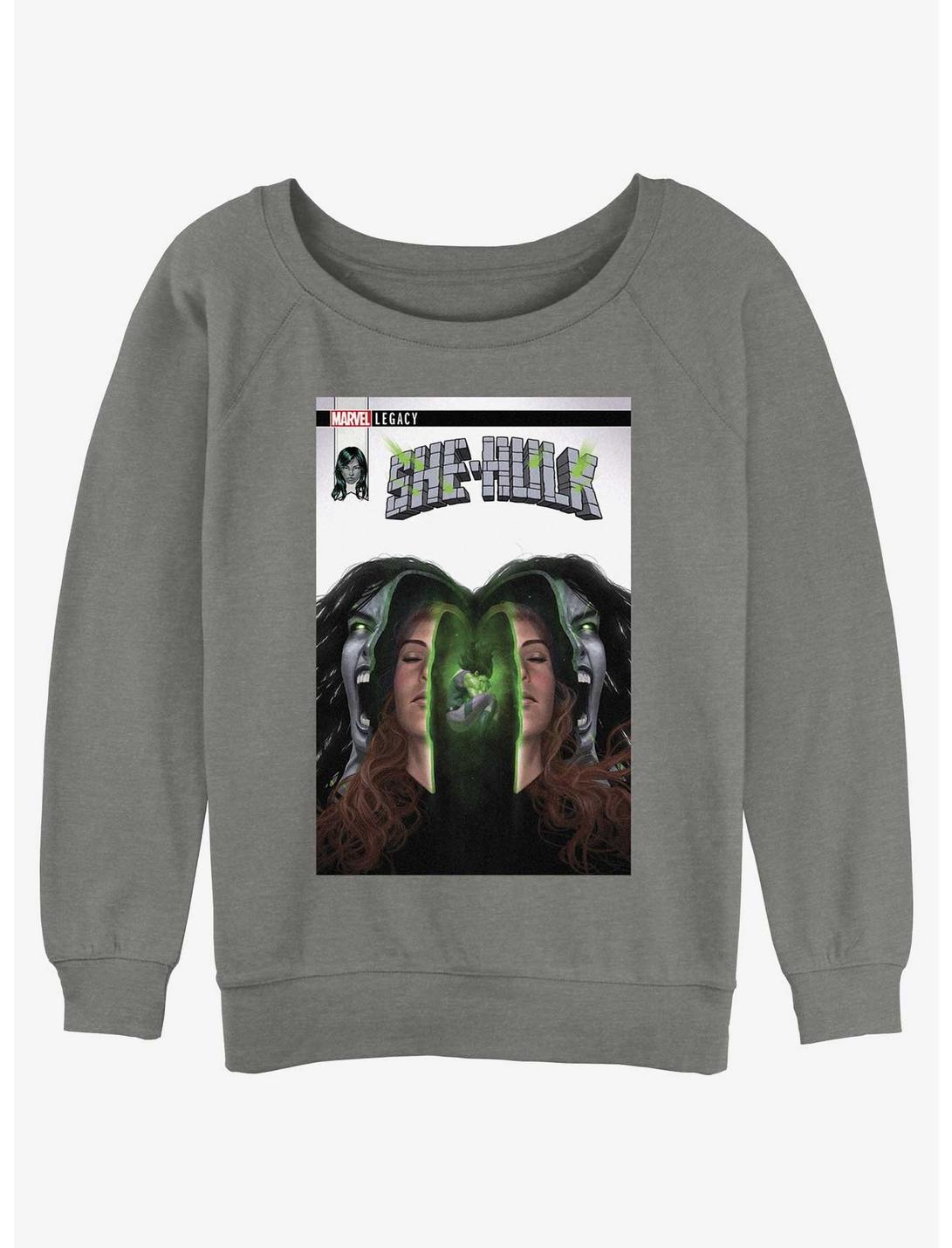 Marvel She-Hulk Inner Hulk Girls Slouchy Sweatshirt, GRAY HTR, hi-res