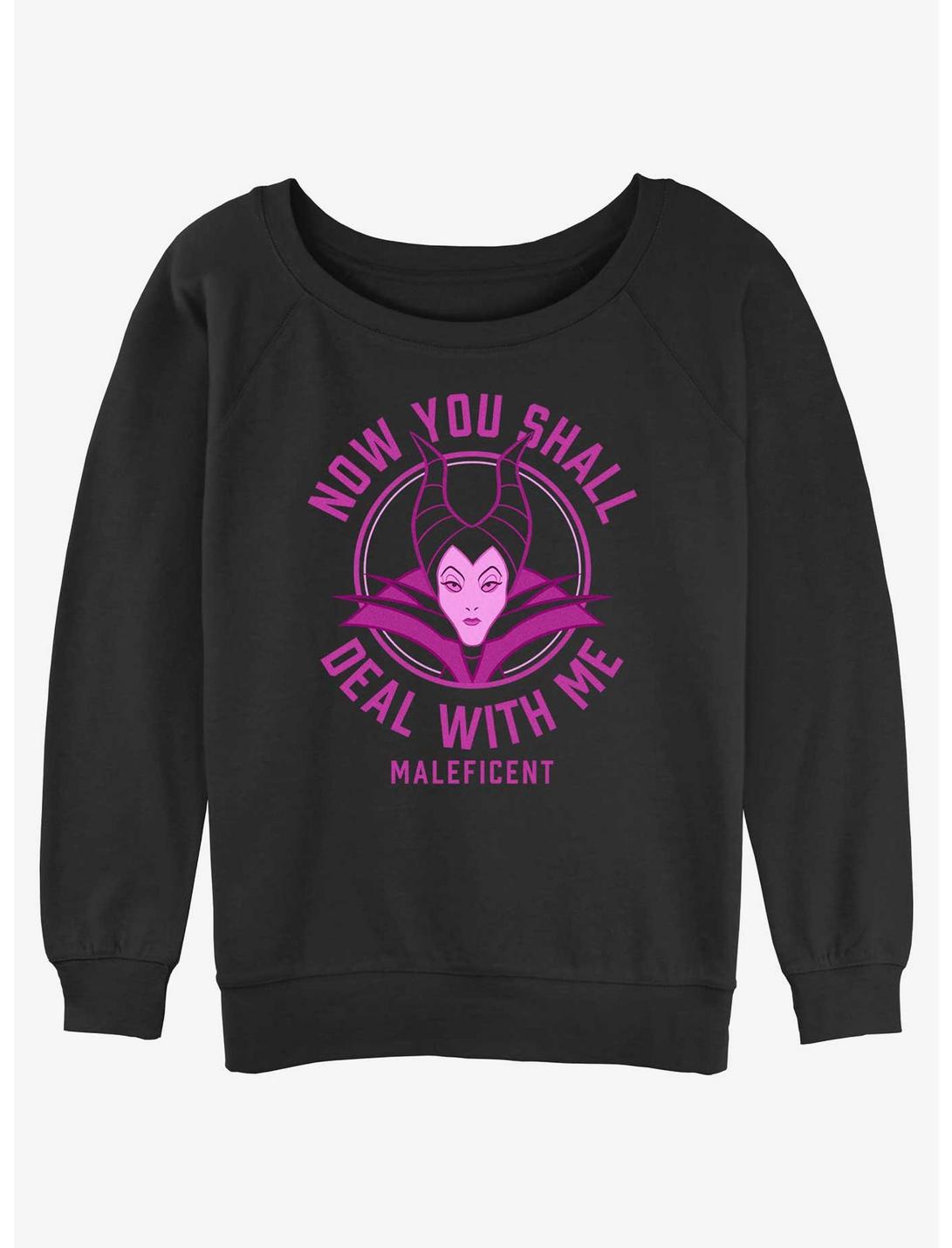 Disney Villains Deal With Maleficent Girls Slouchy Sweatshirt, BLACK, hi-res