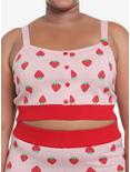 Strawberry Intarsia Knit Girls Crop Cami Plus Size, MULTI, hi-res