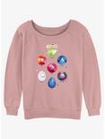 Cartoon Network Steven Universe Watercolor Gems Girls Slouchy Sweatshirt, DESERTPNK, hi-res