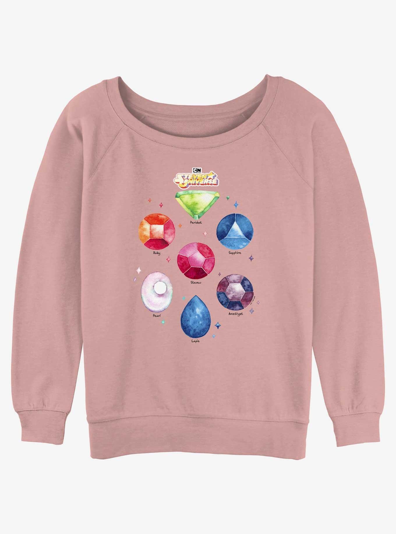 Cartoon Network Steven Universe Watercolor Gems Girls Slouchy Sweatshirt, , hi-res