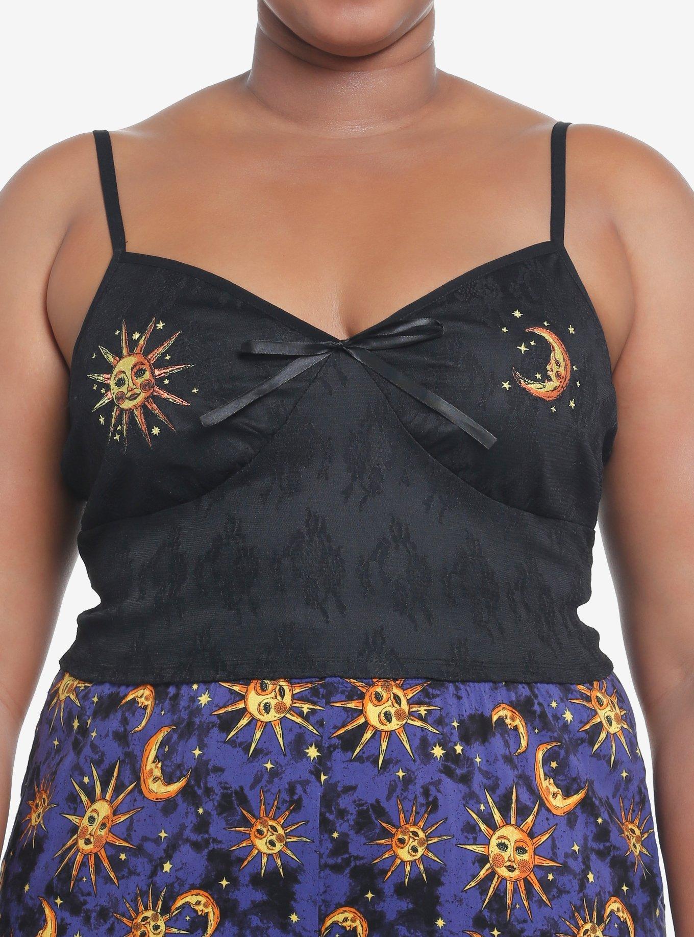 Cosmic Aura Celestial Embroidered Lace Girls Tank Top Plus Size, MULTI, hi-res