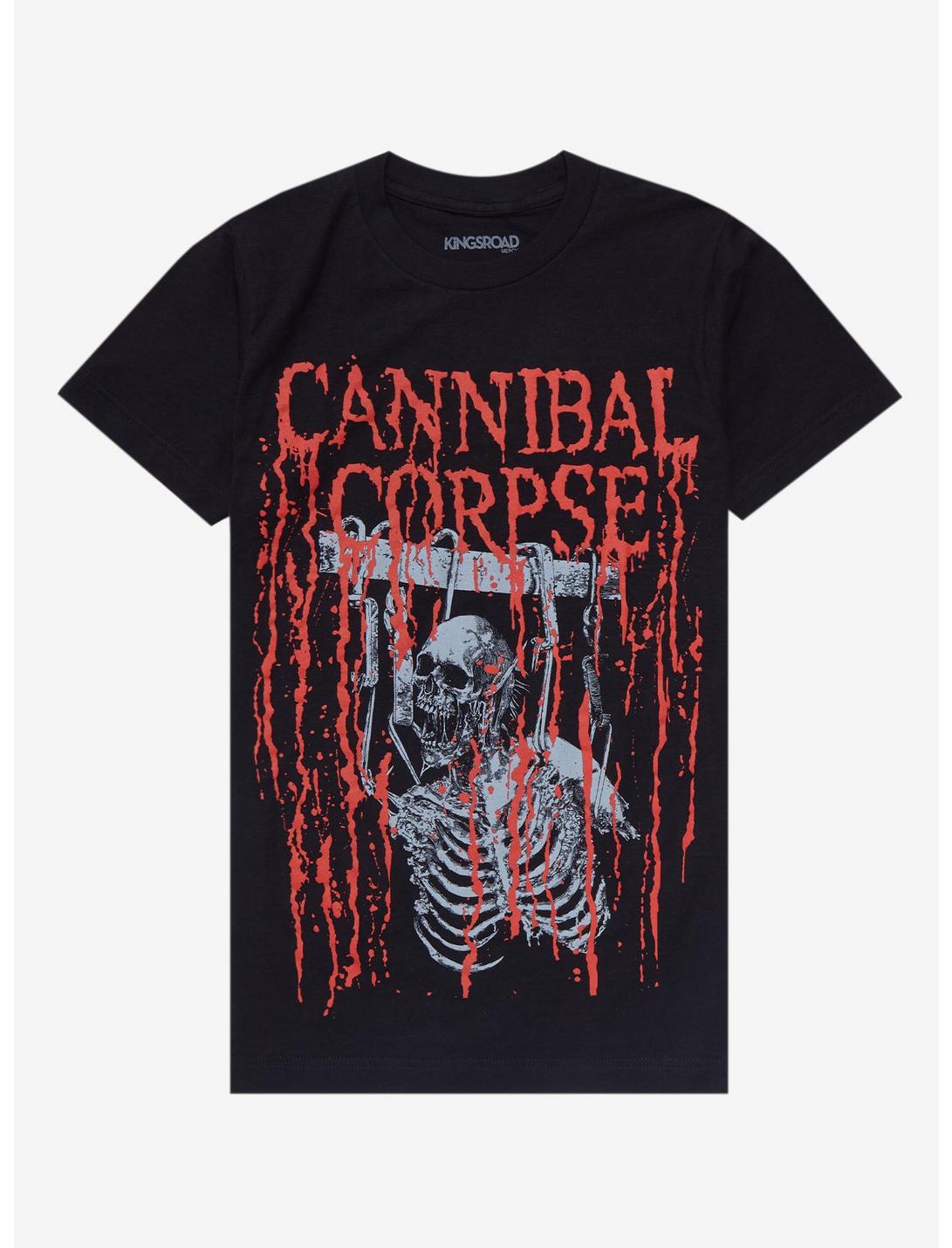 Cannibal Corpse Shackled Skeleton Boyfriend Fit Girls T-Shirt, BLACK, hi-res