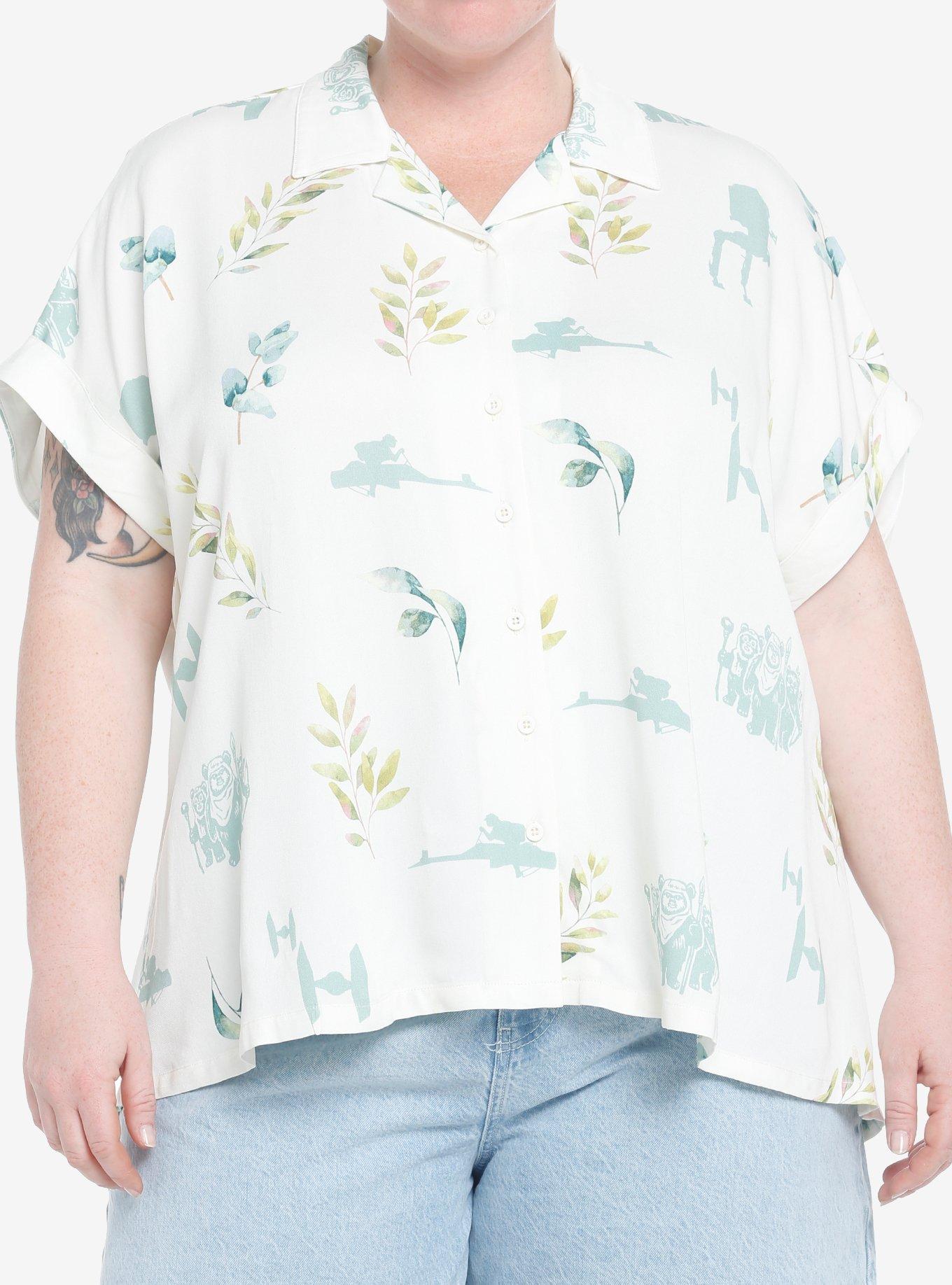 Her Universe Star Wars Ewok Oversized Woven Button-Up Plus Size Her Universe Exclusive, , hi-res