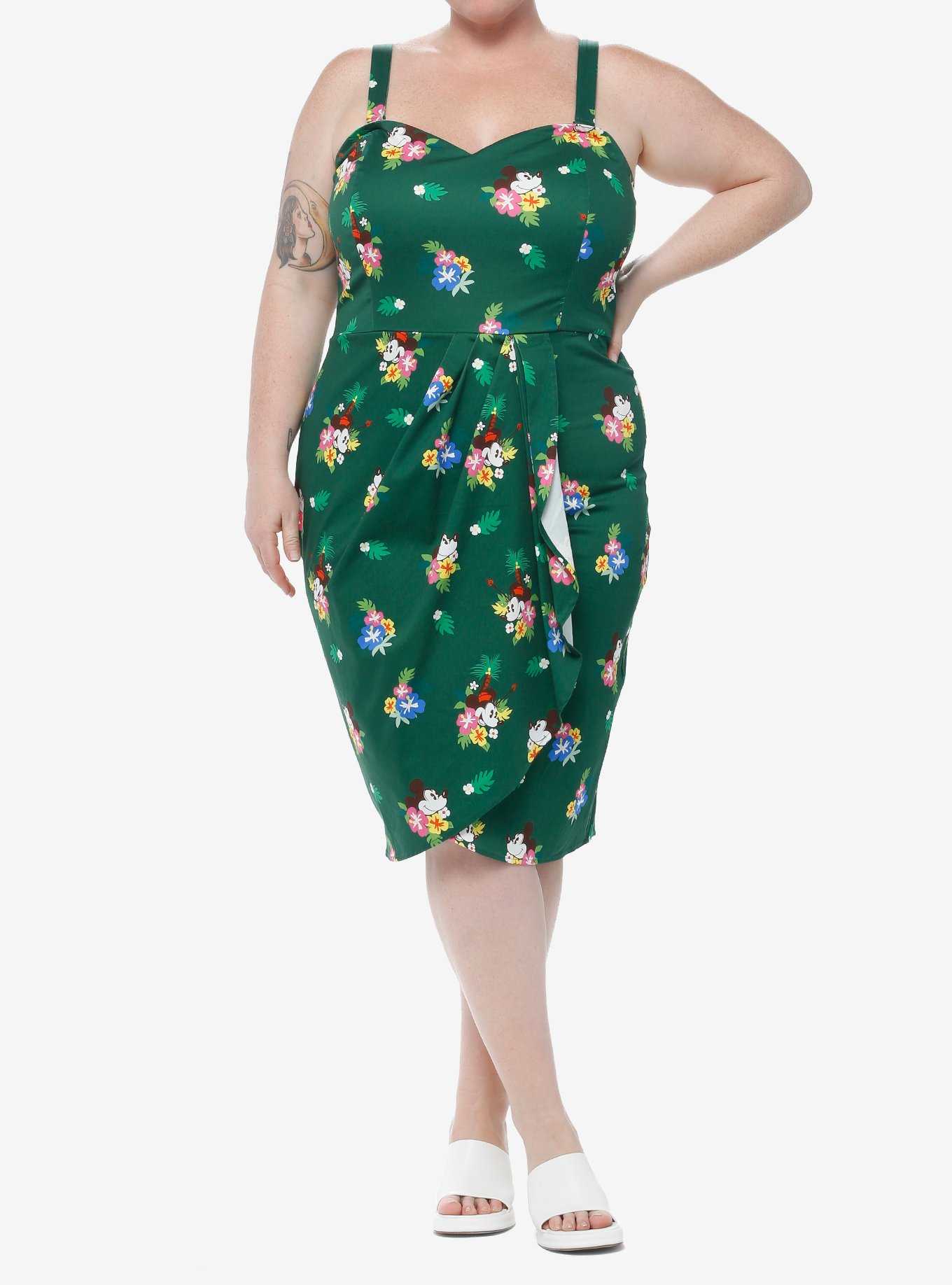 Her Universe Disney Mickey Mouse & Minnie Mouse Tropical Dress Plus Size Her Universe Exclusive, , hi-res