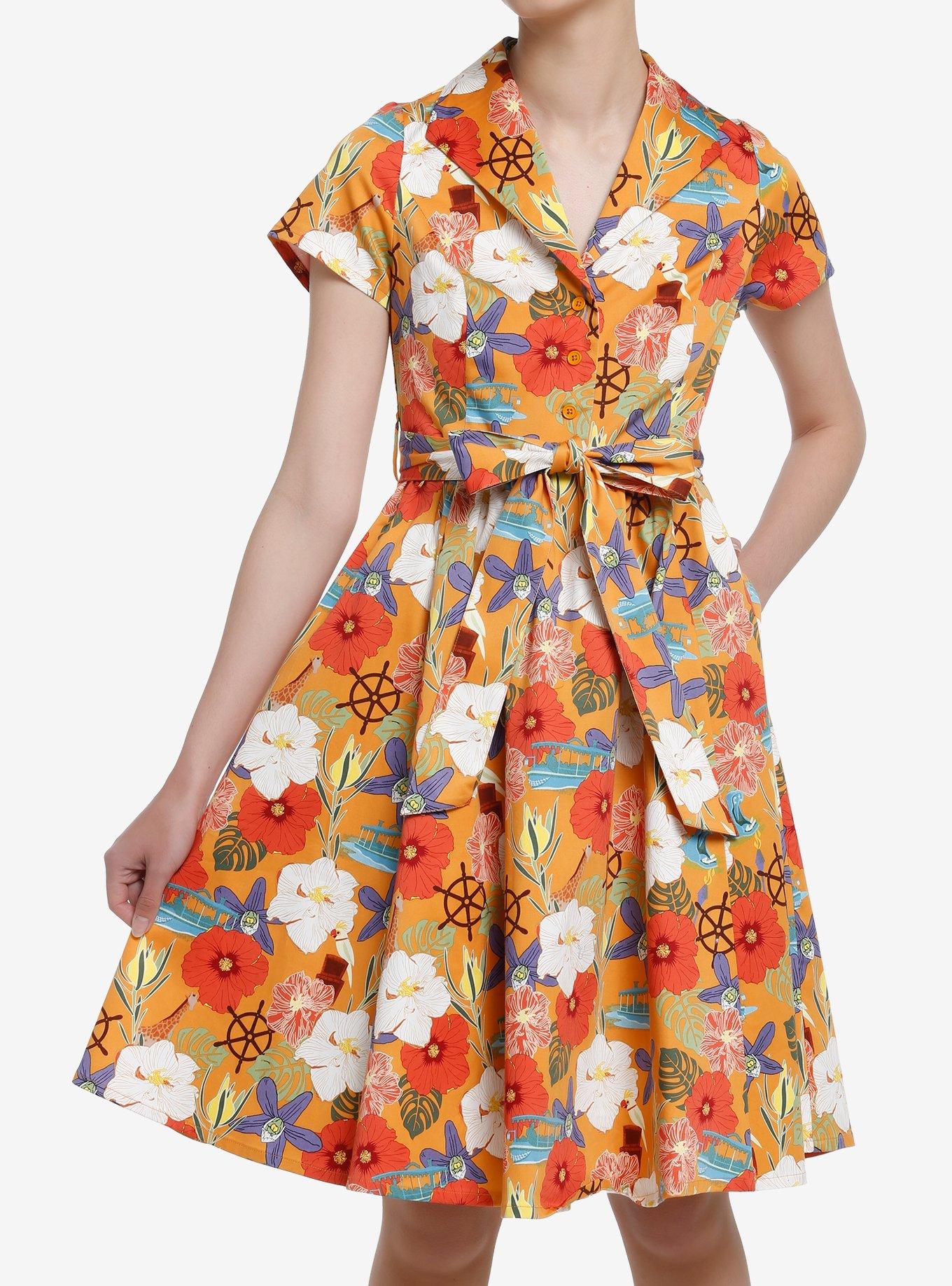 Her Universe Disney Jungle Cruise Retro Print Dress Her Universe Exclusive