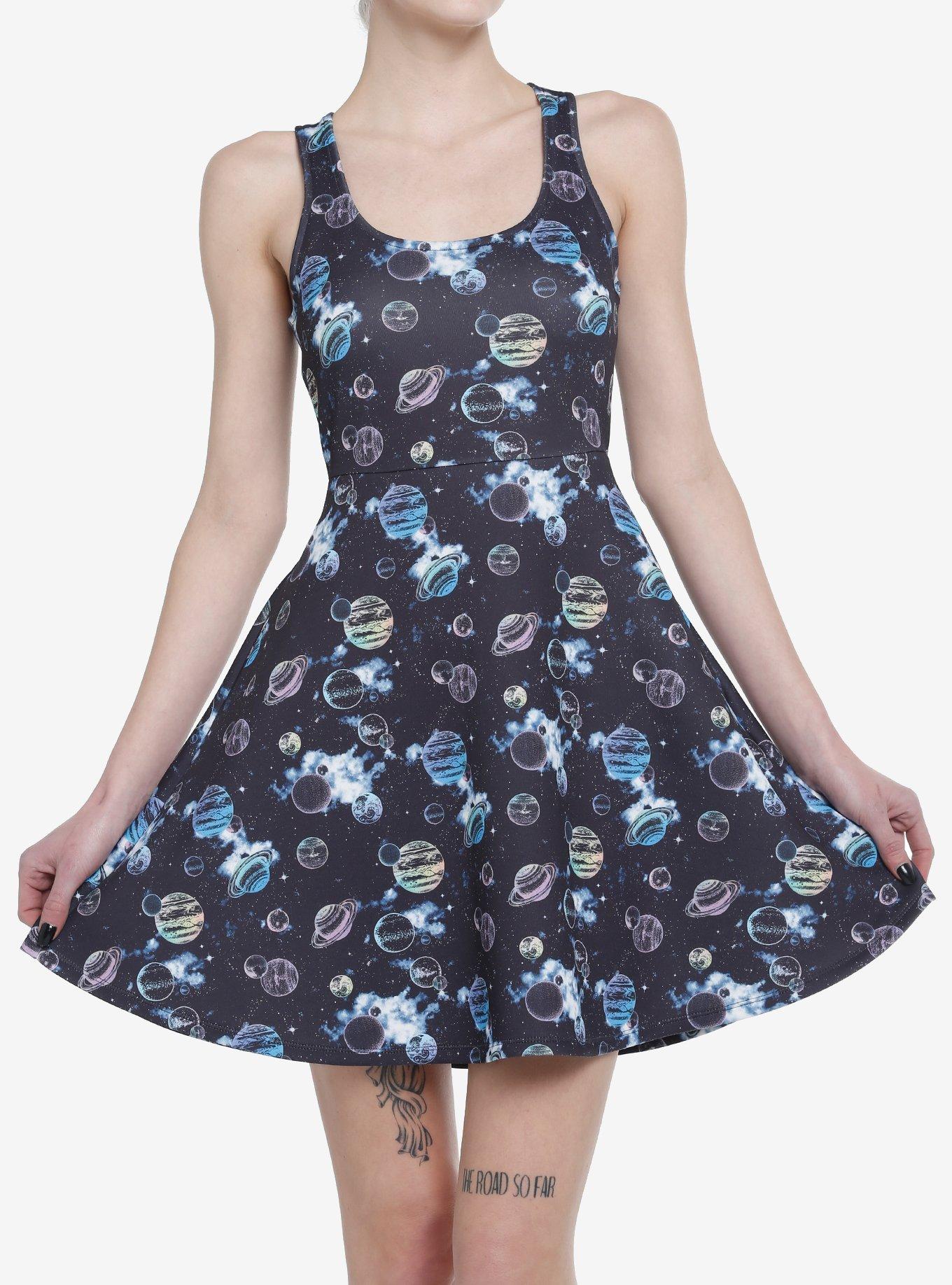 Pastel Planets Dress, MULTI, hi-res