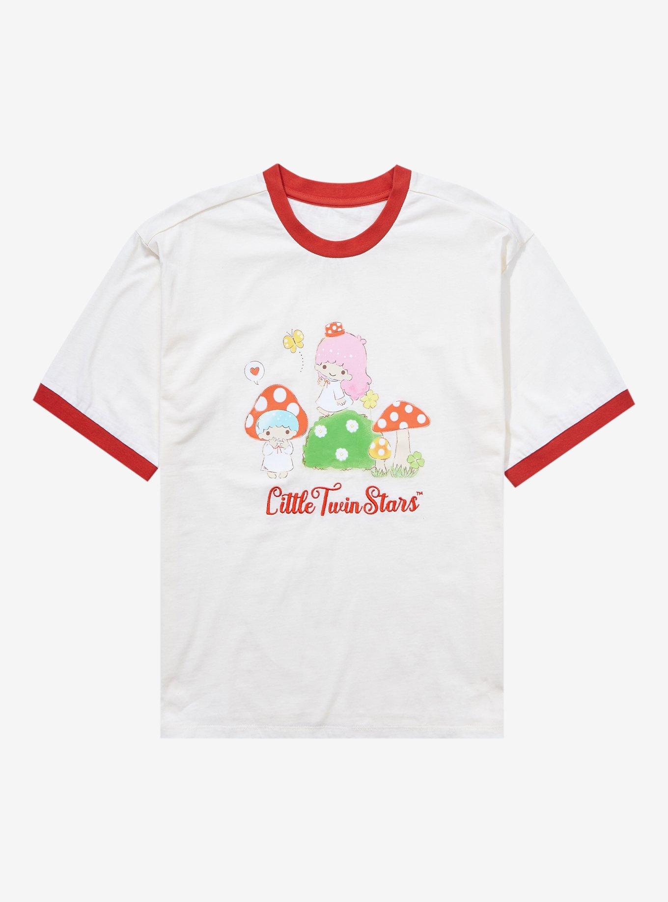 Sanrio Hello Kitty & Friends Mushroom Little Twin Stars Women's Plus Size Ringer T-Shirt - BoxLunch Exclusive, , hi-res