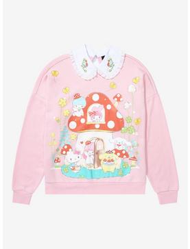 Plus Size Sanrio Hello Kitty and Friends Mushroom Women's Plus Size Collared Crewneck - BoxLunch Exclusive, , hi-res