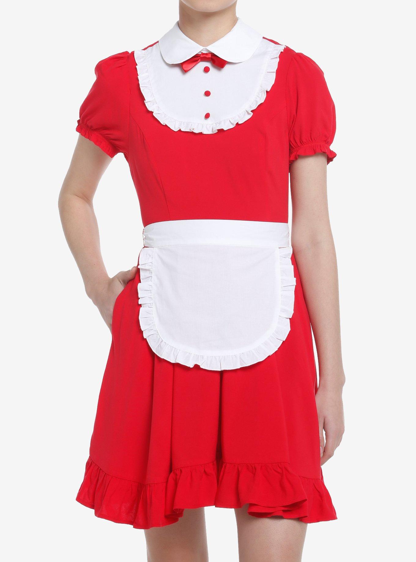 Sweet Society Red Apron Dress Hot Topic