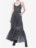 Cosmic Aura Star Mesh Maxi Dress, BLACK  SILVER, hi-res