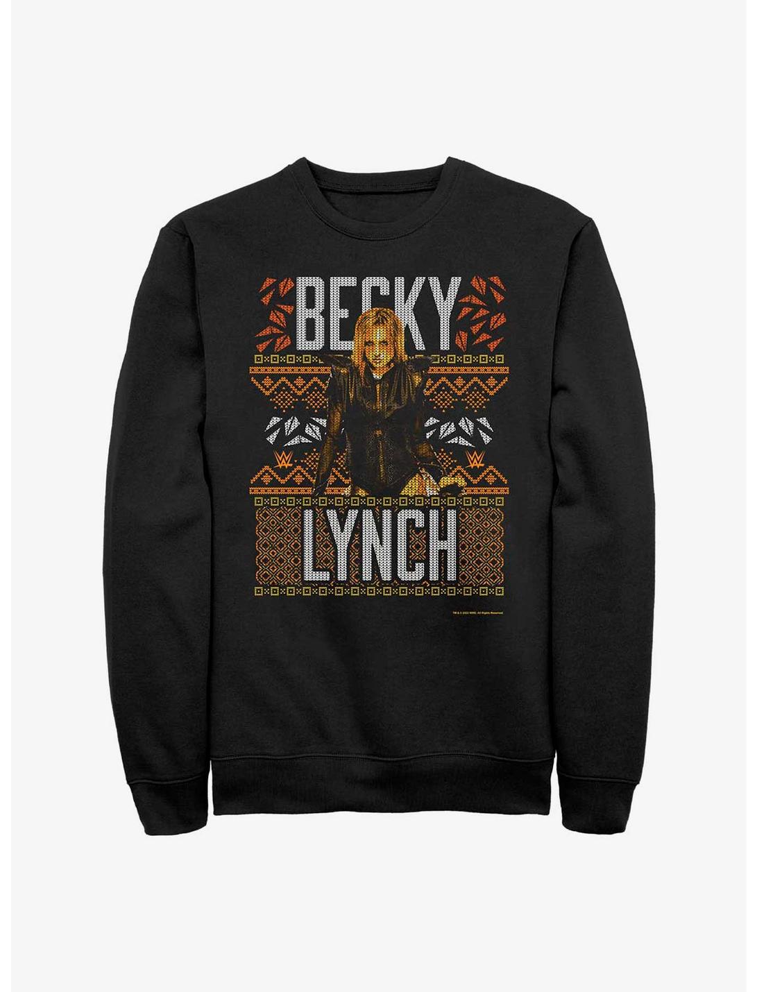 WWE Becky Lynch Ugly Christmas Sweatshirt, BLACK, hi-res
