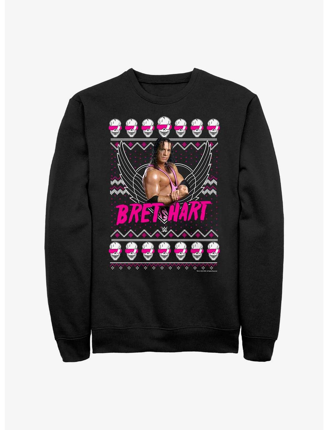 WWE Bret Hart Ugly Christmas Sweatshirt, BLACK, hi-res