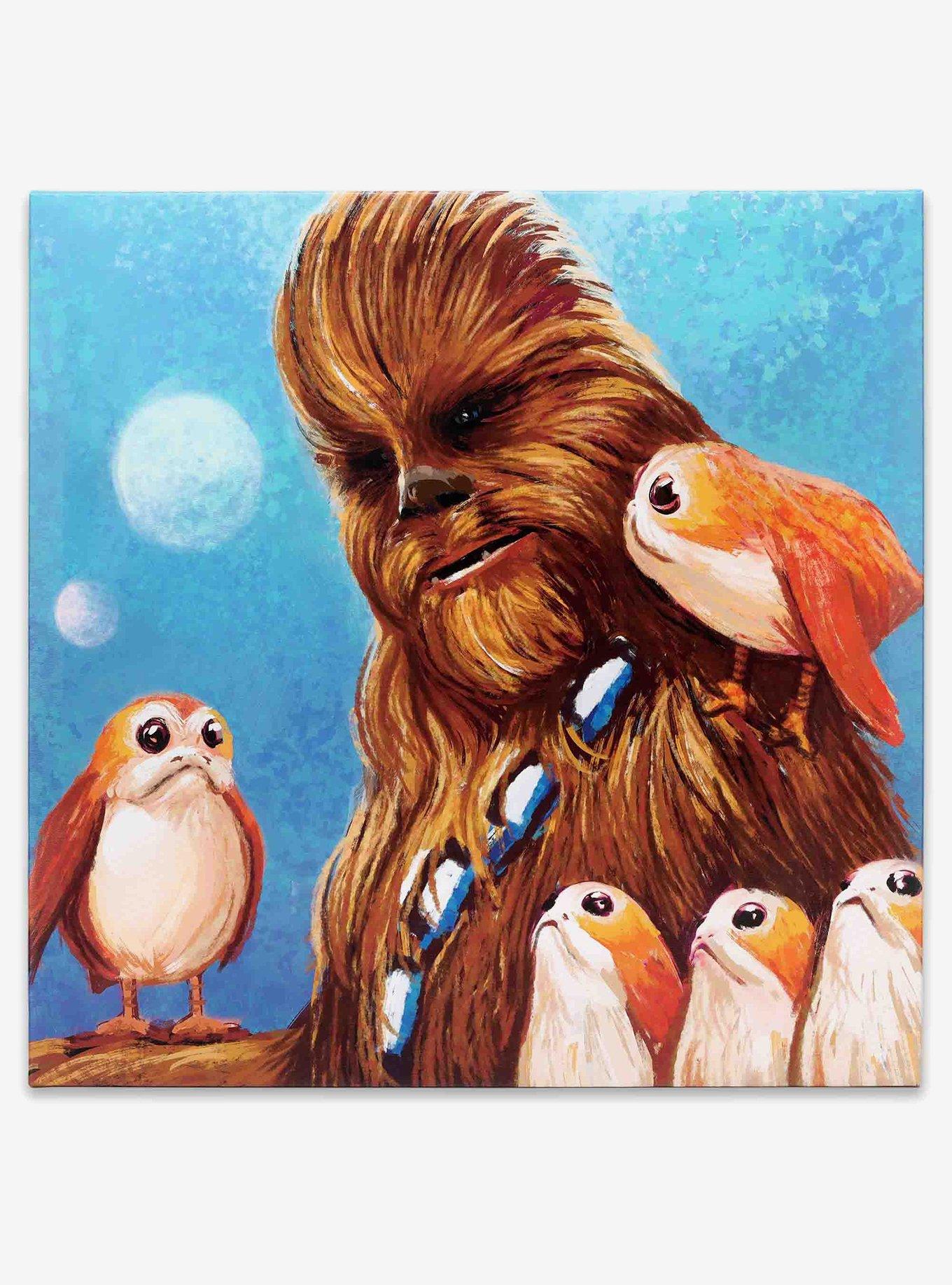 Star Wars Chewbacca & Porgs Canvas Wall Decor