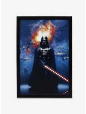 Star Wars Darth Vader Galaxy Scene Framed Canvas Wood Wall Decor, , hi-res