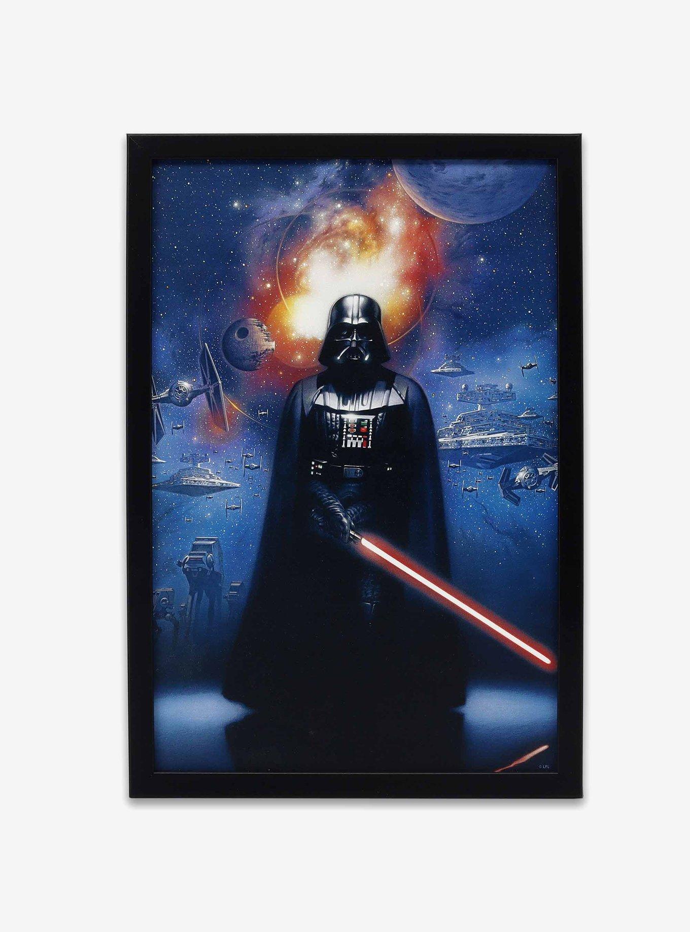 Star Wars Darth Vader Galaxy Scene Framed Canvas Wood Wall Decor, , hi-res