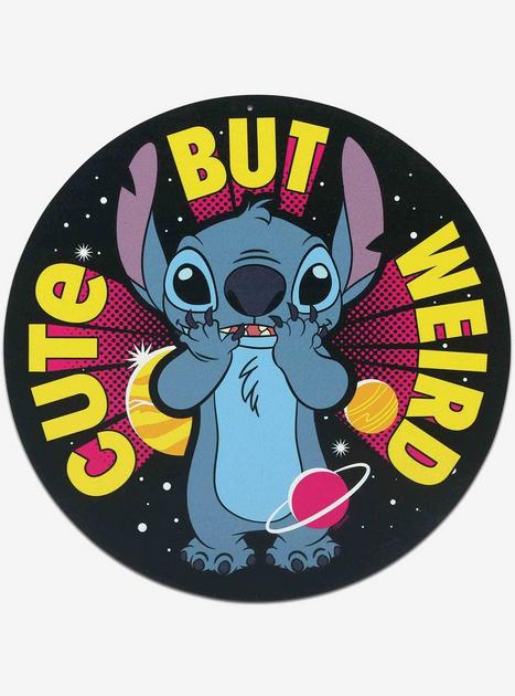 Disney Lilo & Stitch Cute But Weird Round Metal Sign | BoxLunch
