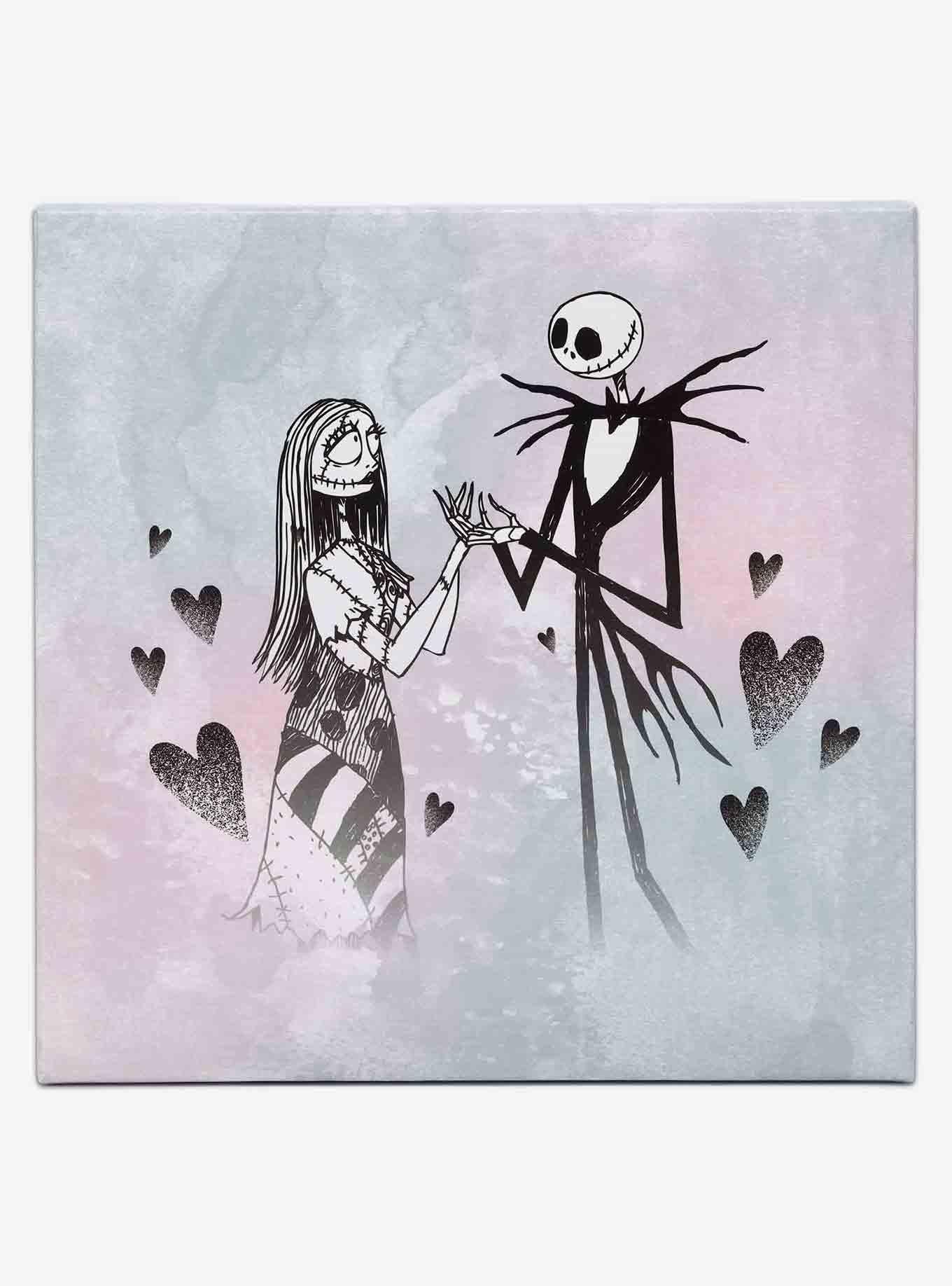 Disney The Nightmare Before Christmas Jack & Sally Hearts Canvas Wall Decor, , hi-res