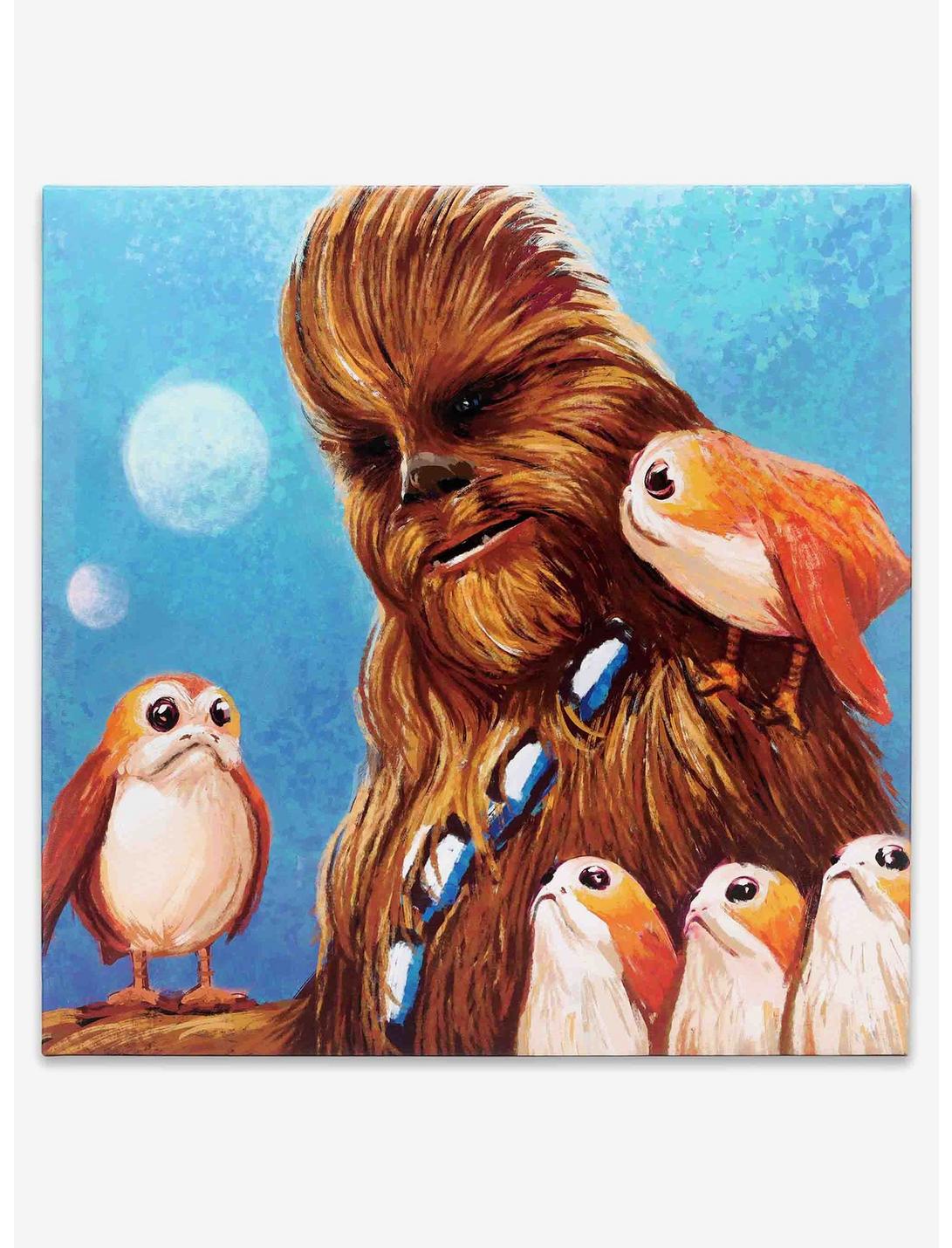 Star Wars Chewbacca & Porgs Canvas Wall Decor, , hi-res