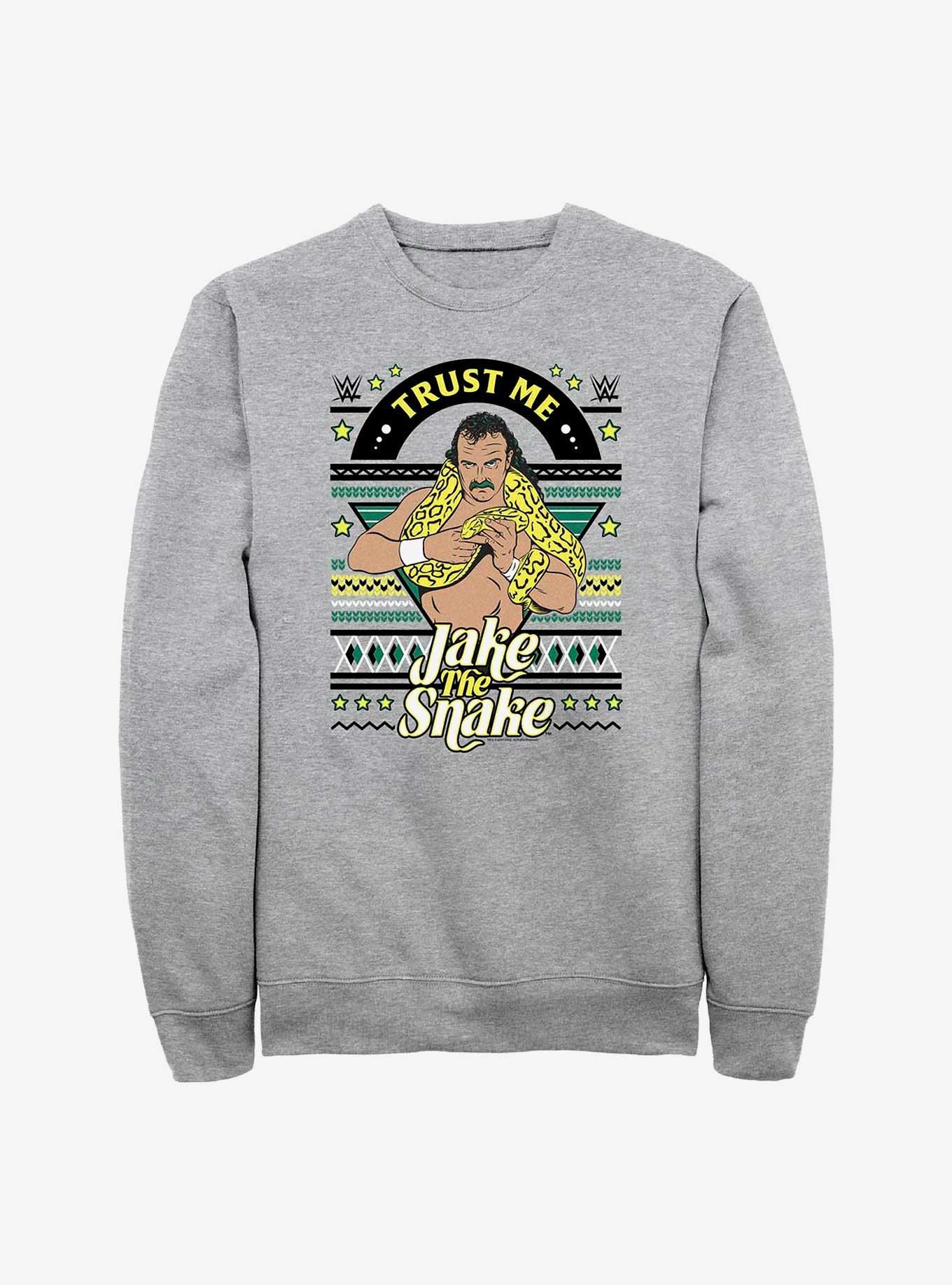 WWE Jake The Snake Ugly Christmas Sweatshirt, ATH HTR, hi-res