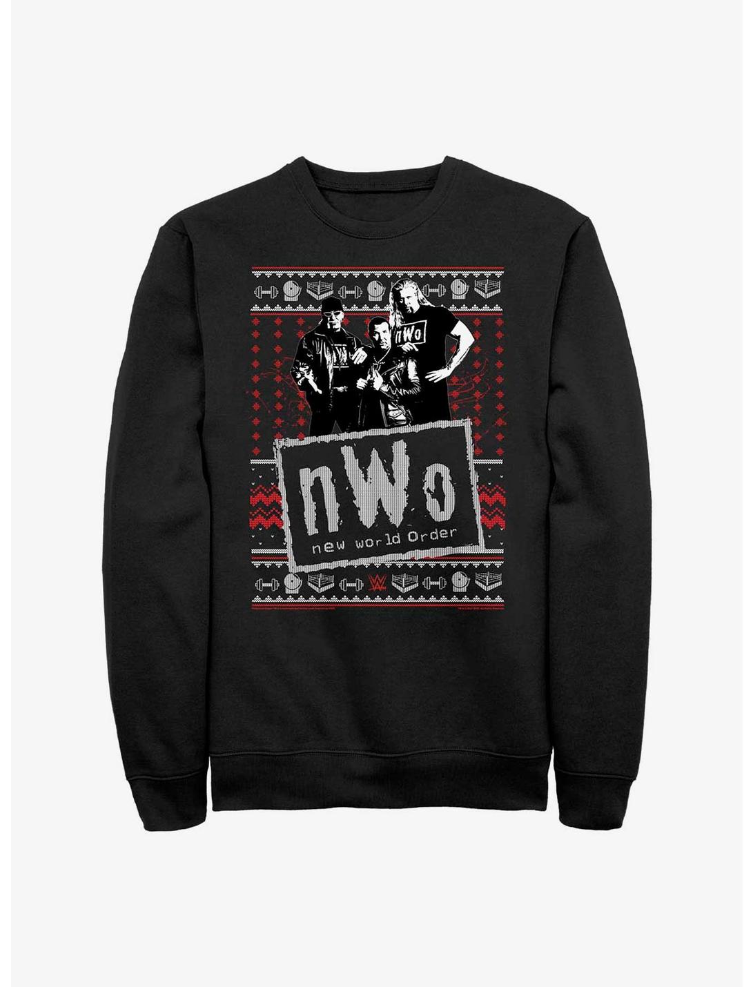 WWE New World Order Ugly Christmas Sweatshirt, BLACK, hi-res