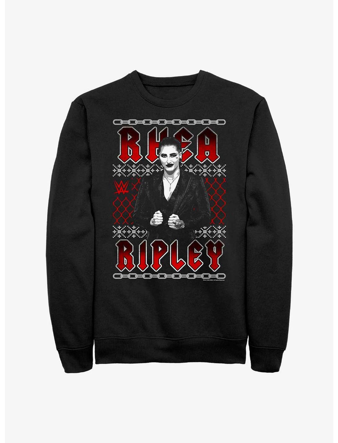 WWE Rhea Ripley Ugly Christmas Sweatshirt, BLACK, hi-res