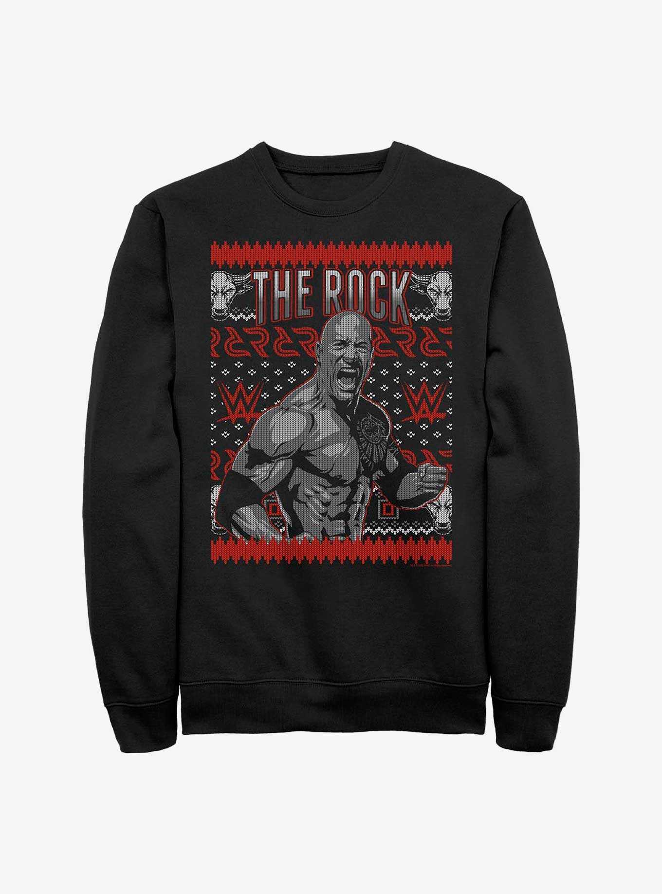 WWE The Rock Ugly Christmas Sweatshirt, , hi-res