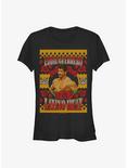 WWE Eddie Guerrero Ugly Christmas Girls T-Shirt, BLACK, hi-res