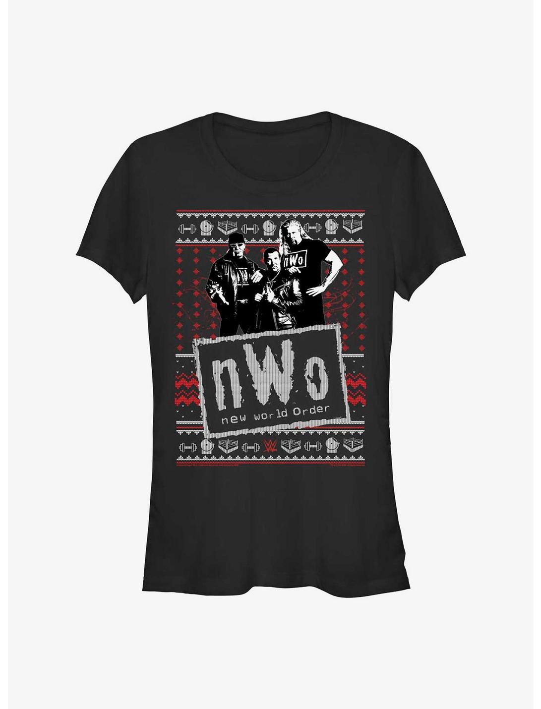 WWE New World Order Ugly Christmas Girls T-Shirt, BLACK, hi-res