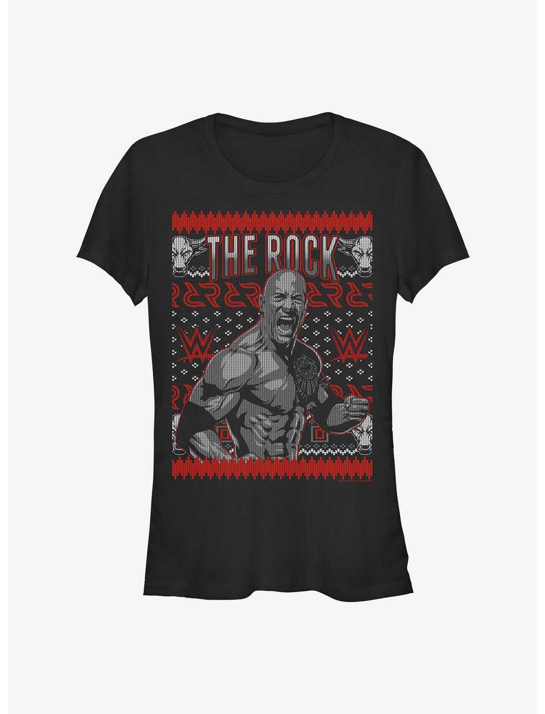 WWE The Rock Ugly Christmas Girls T-Shirt, BLACK, hi-res