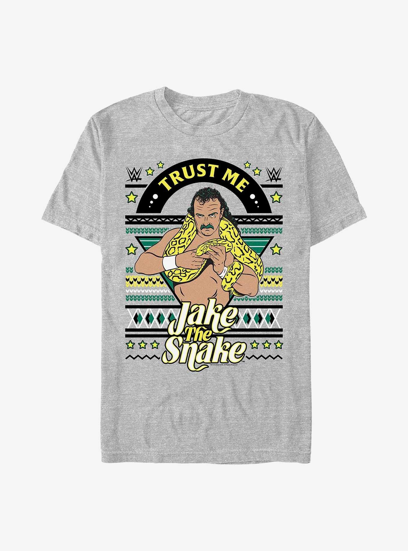 WWE Jake The Snake Ugly Christmas T-Shirt, ATH HTR, hi-res
