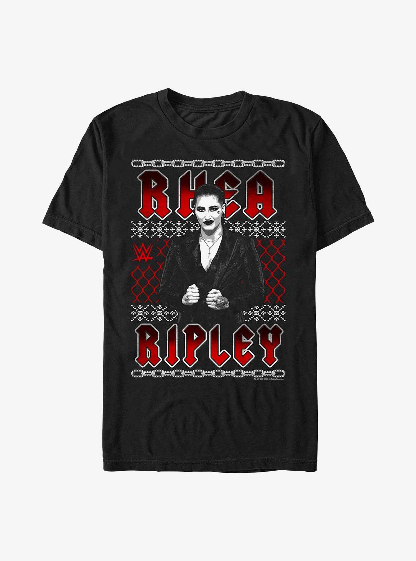 WWE Rhea Ripley Ugly Christmas T-Shirt, BLACK, hi-res