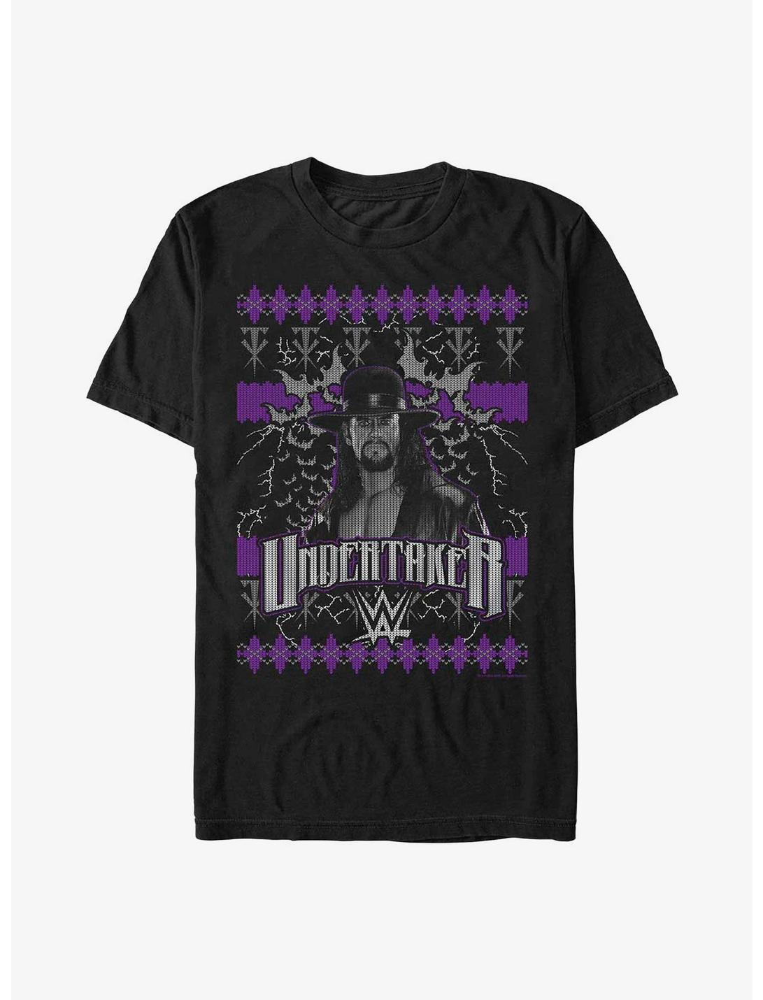 WWE The Undertaker Mark Calaway Ugly Christmas T-Shirt, BLACK, hi-res