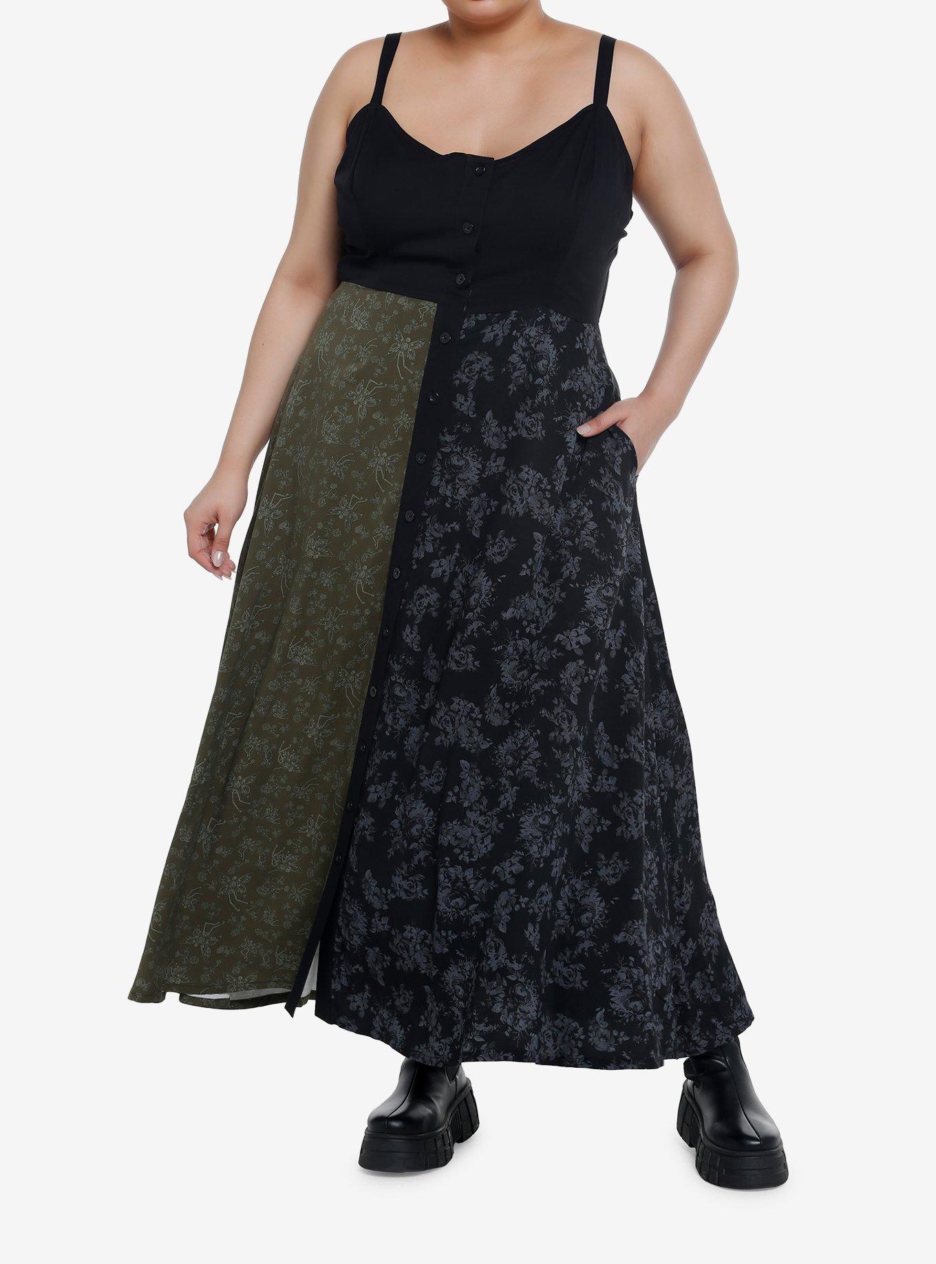 Thorn & Fable Skeleton Fairy Color-Block Maxi Dress Plus Size, MULTI, hi-res