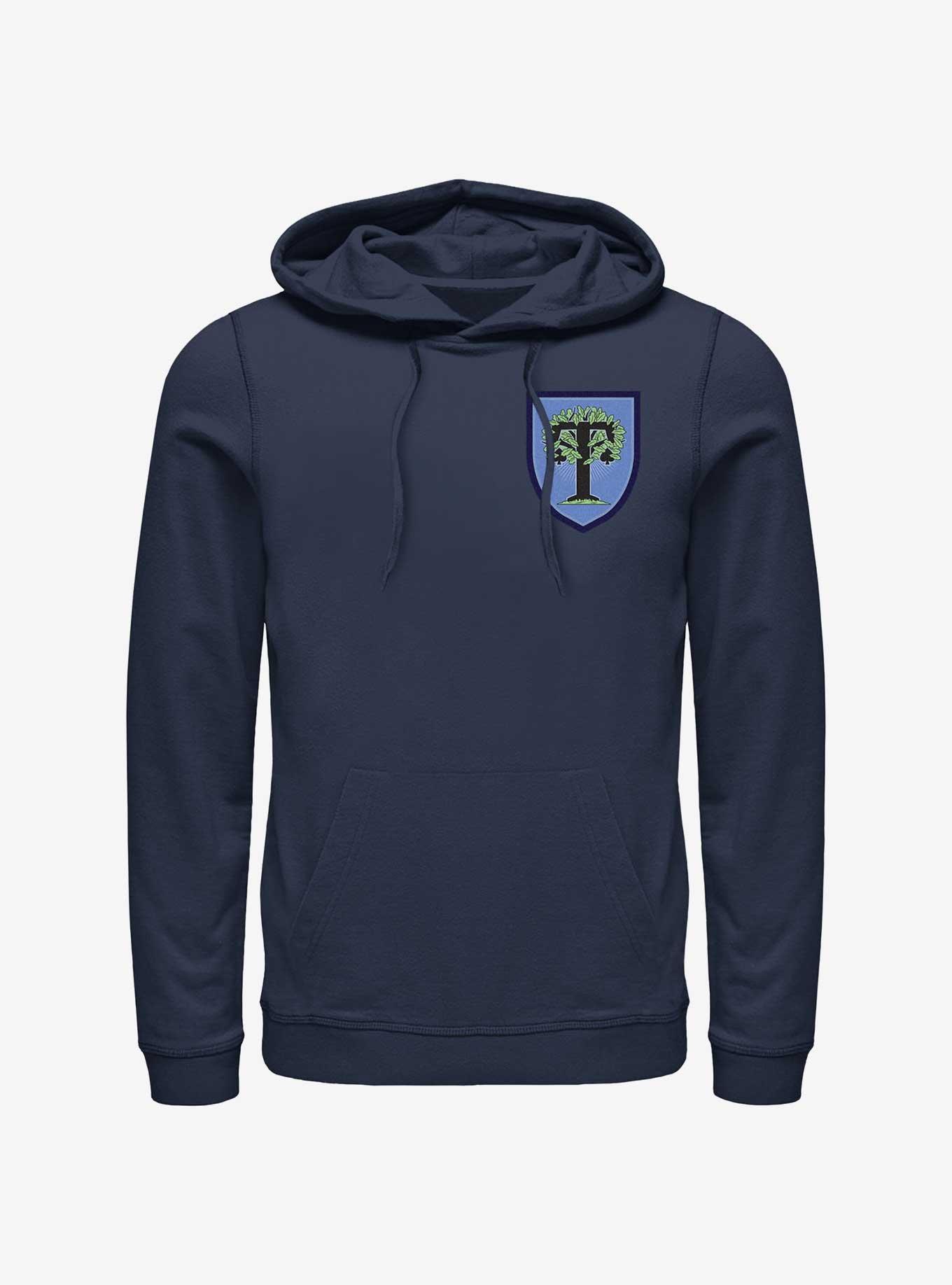 Heartstopper Truham School Full Bloom Tree Badge Hoodie, NAVY, hi-res