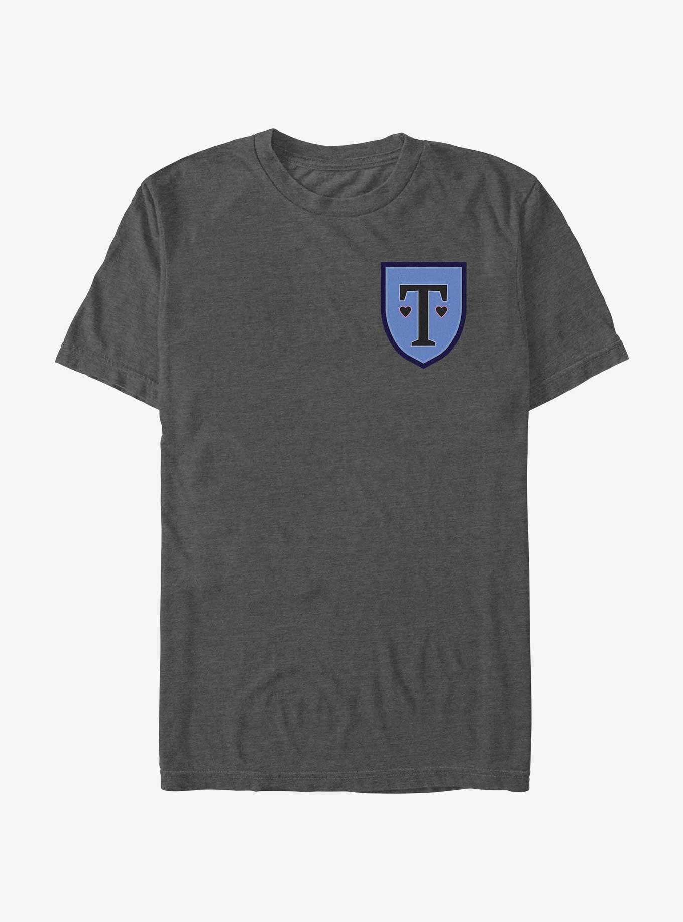 Heartstopper Truham School Heart Pocket Crest T-Shirt, CHAR HTR, hi-res