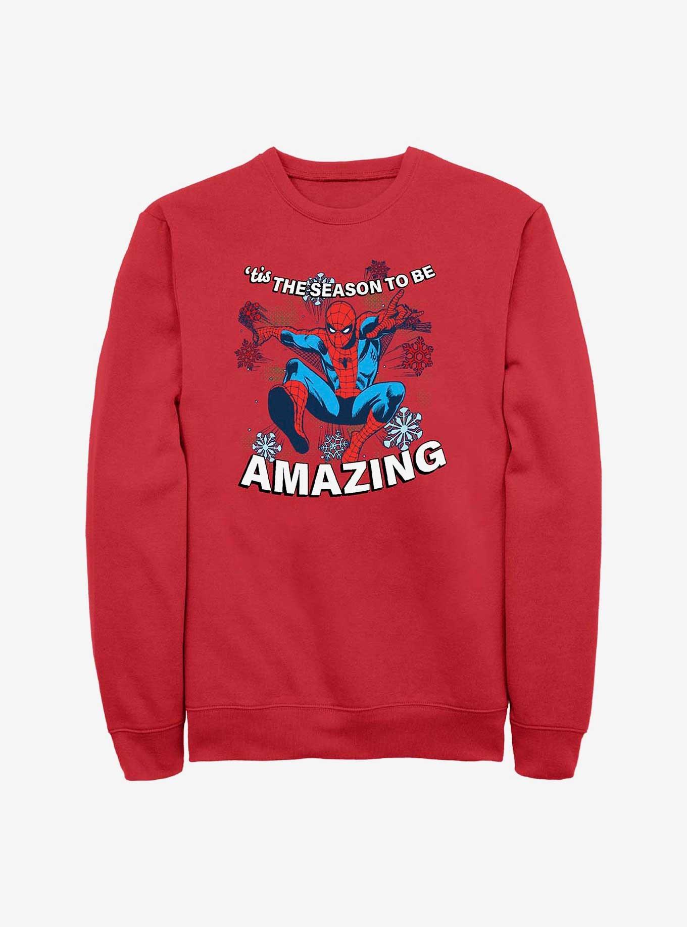 Marvel Amazing Holiday Season Sweatshirt, RED, hi-res