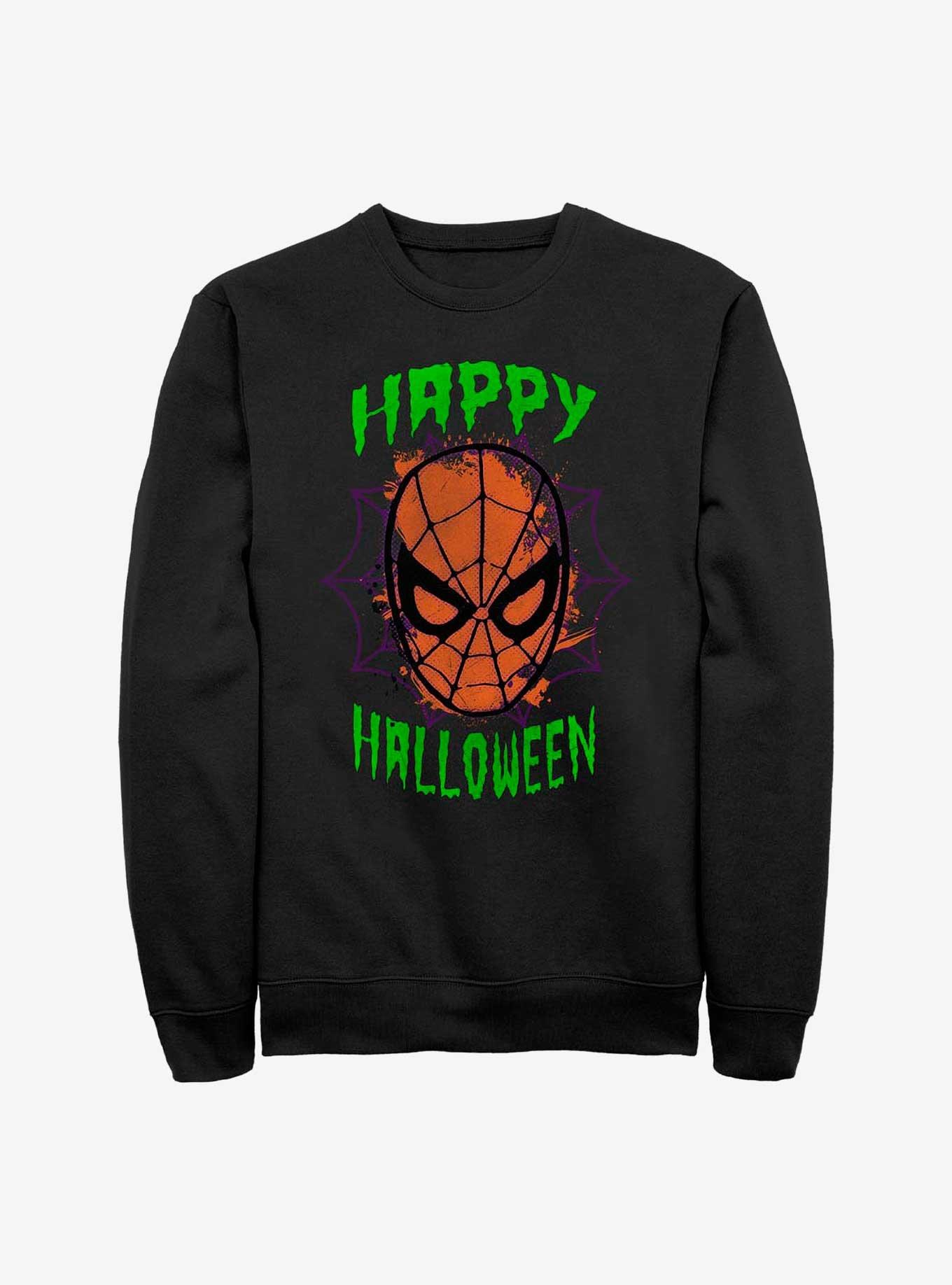 Marvel Spider-Man Happy Halloween Sweatshirt, BLACK, hi-res